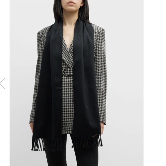 Large Soft Solid Shawl Wrap Scarf Black - Picture 5 of 5